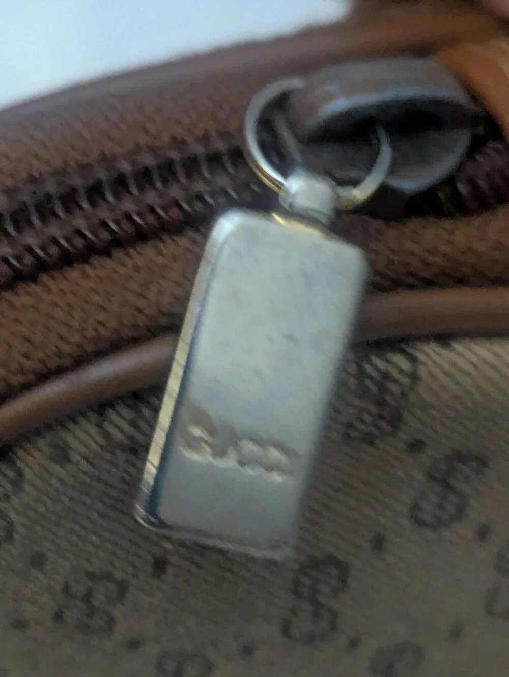 Vintage Gucci Micro GG Camera Bag Canvas with Brown Trim